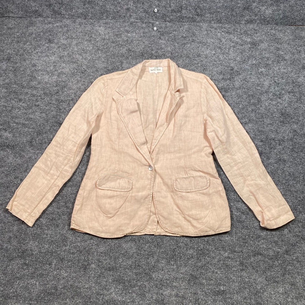 Bella Dahl Womens Peach 100% Linen Single Button Blazer Jacket XS B4887-331-301